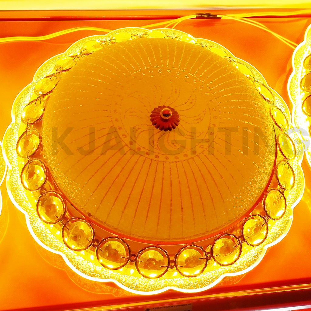 LAMPU PLAFON KRISTAL GOLD DIAMETER 40CM T 270/400