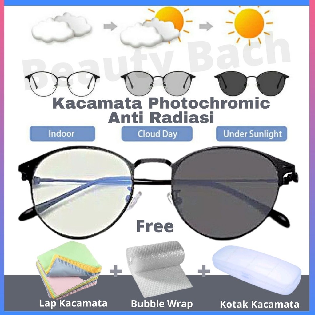 [FREE KOTAK+LAP] KACAMATA PHOTOCROMIC KOREA/KACAMATA ANTIRADIASI 2IN1 PHOTOCROMIK