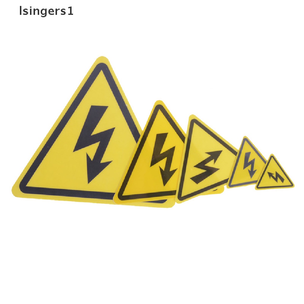 (lsingers1) 2pcs Stiker Label Peringatan Voltase Tinggi