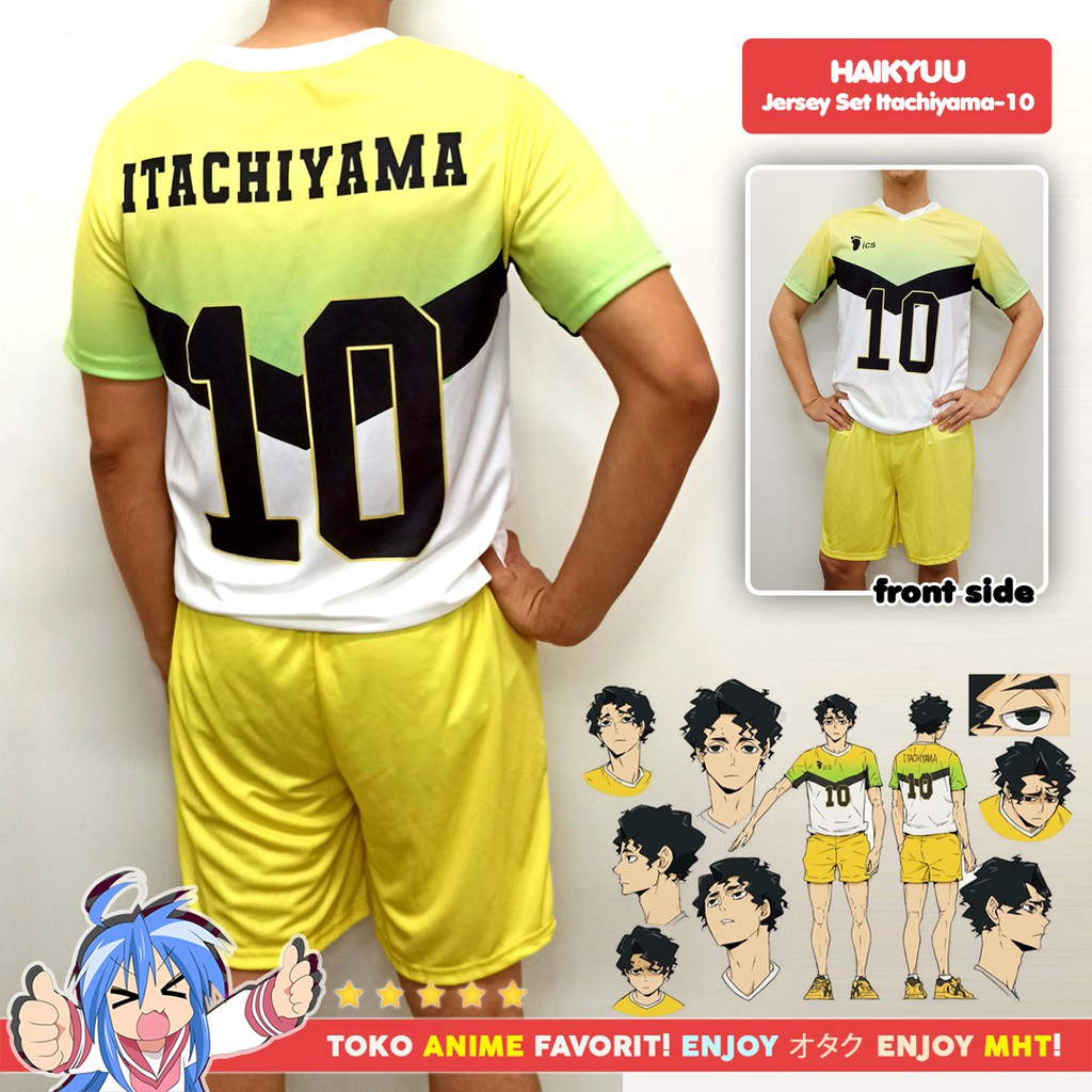 Kostum Anime Cosplay Haikyuu Itachiyama Jersey No. 10 - Sakusa Kiyoomi