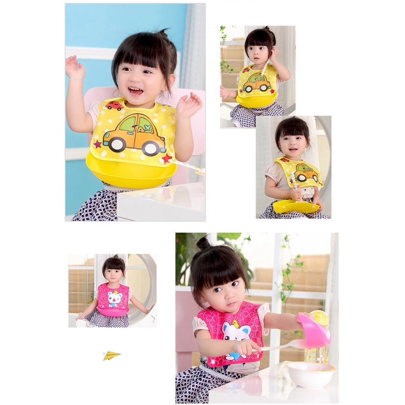 Celemek bayi anti air water proof slabber baby bib silikon silicone