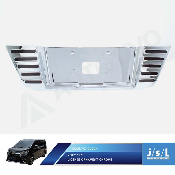 Aksesoris Variasi Tambahan JSL Lis Plat Mobil Voxy License Ornament Chrome