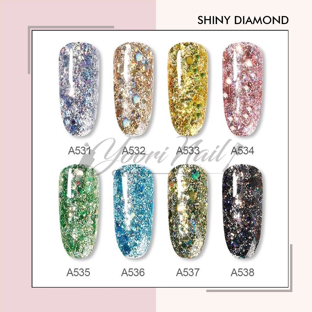 Rosalind shiny diamond gel shinny 5ml glitter pot gel rosalind kutek gel glitter nailart nail art