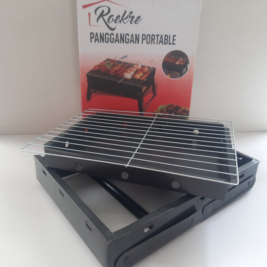 BELLA - PANGGANGAN PORTABLE KOTAK HITAM | ALAT PANGGANG BARBEQUE GRILL BBQ - MURAH
