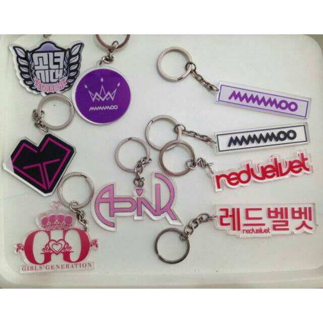Gantungan kunci kpop keyring custom nama logo Exo Bts Nct Monsta X Btob Blackpink Winner ikon got7