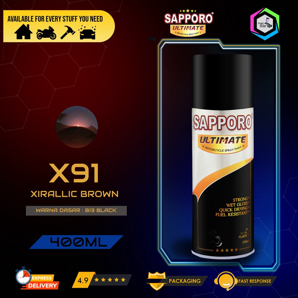 SAPPORO ULTIMATE Metallic Colour Cat Semprot - X91 Xirallic Brown