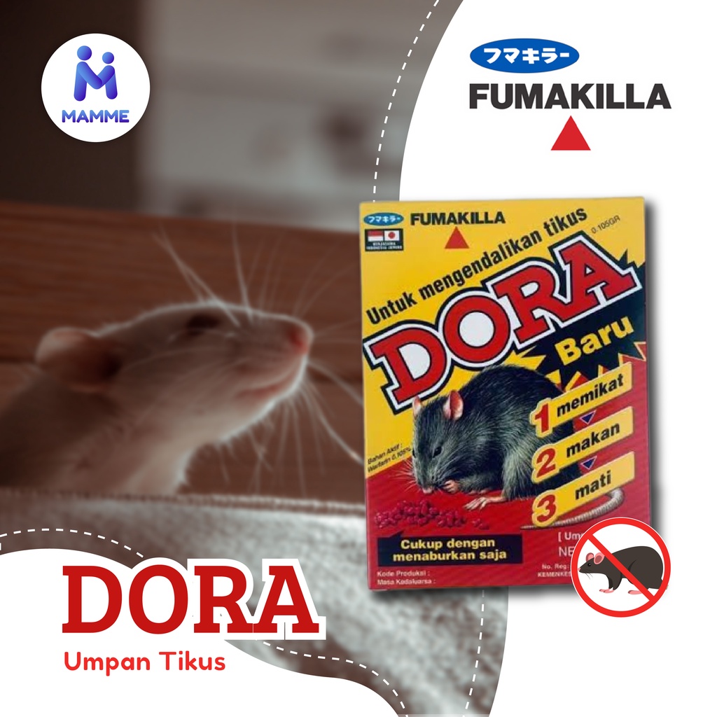 Fumakilla Dora Racun Tikus 50gr 100gr 200gr Paling Ampuh Langsung Mati Kering Tidak Bau