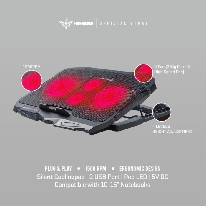 Coolingpad STROMBREAKER NEMESIS Gaming X4 Cooling Pad NYK Fan X 4