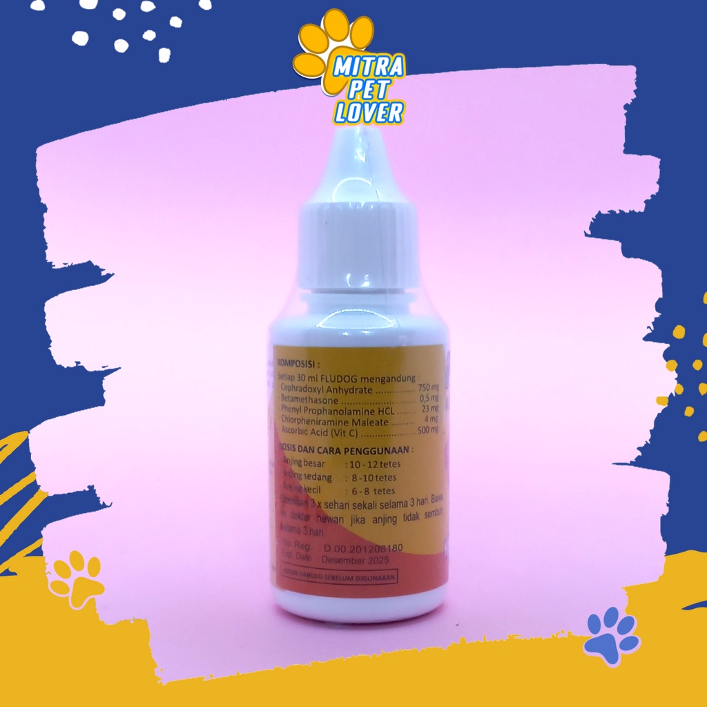 OBAT FLU PILEK ANJING - FLUDOG DROP 30 ML - ANTI SESAK NAFAS DEMAM DEPRESI DOG PUPPIES , HIDUNG BERLENDIR BERAIR, MANJUR - MURAH GARANSI KUALITAS ASLI ORIGINAL - PET ANIMAL VETERINARY TAMASINDO OBAT TETES &amp; VITAMIN HEWAN BINATANG PELIHARAAN MITRAPETLOVER