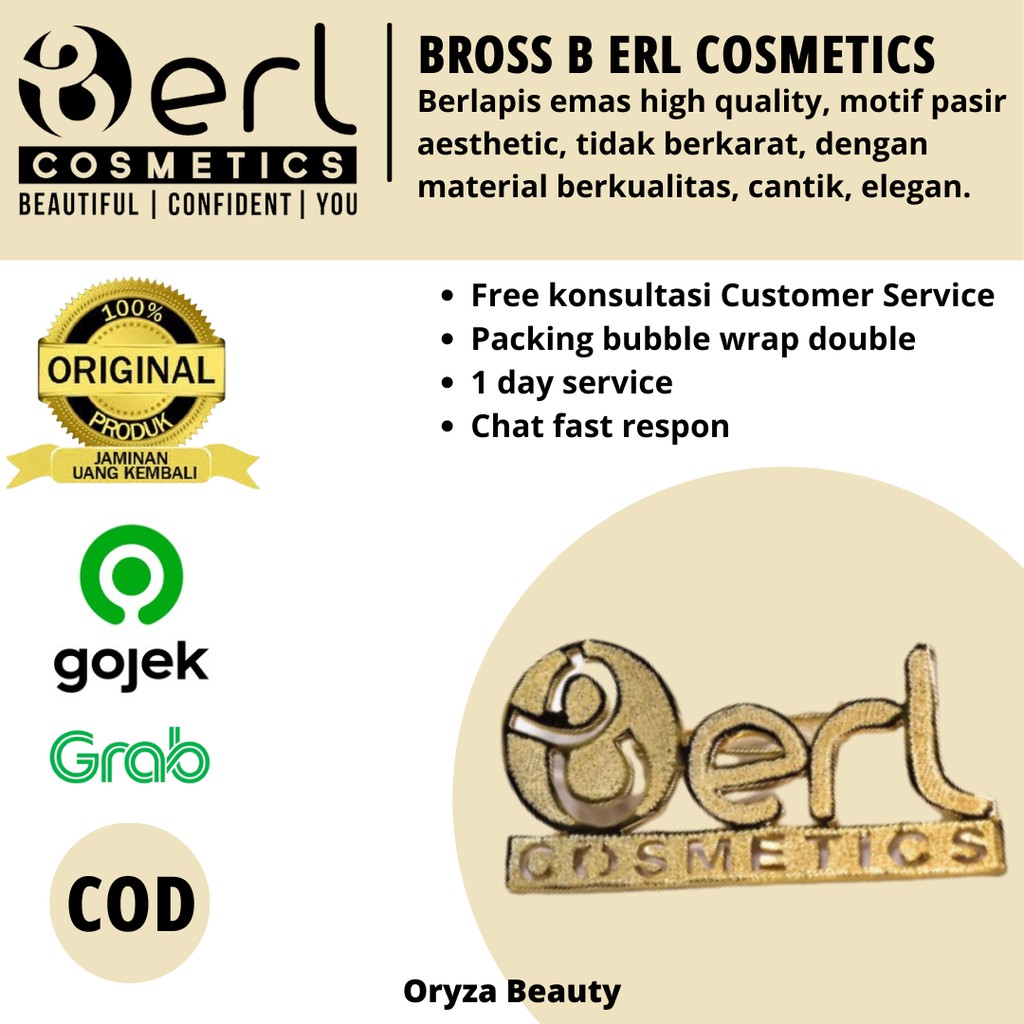 Bross B ERL Cosmetics Aksesoris Fasion Perhiasan Bross Hijab Bross Cantik