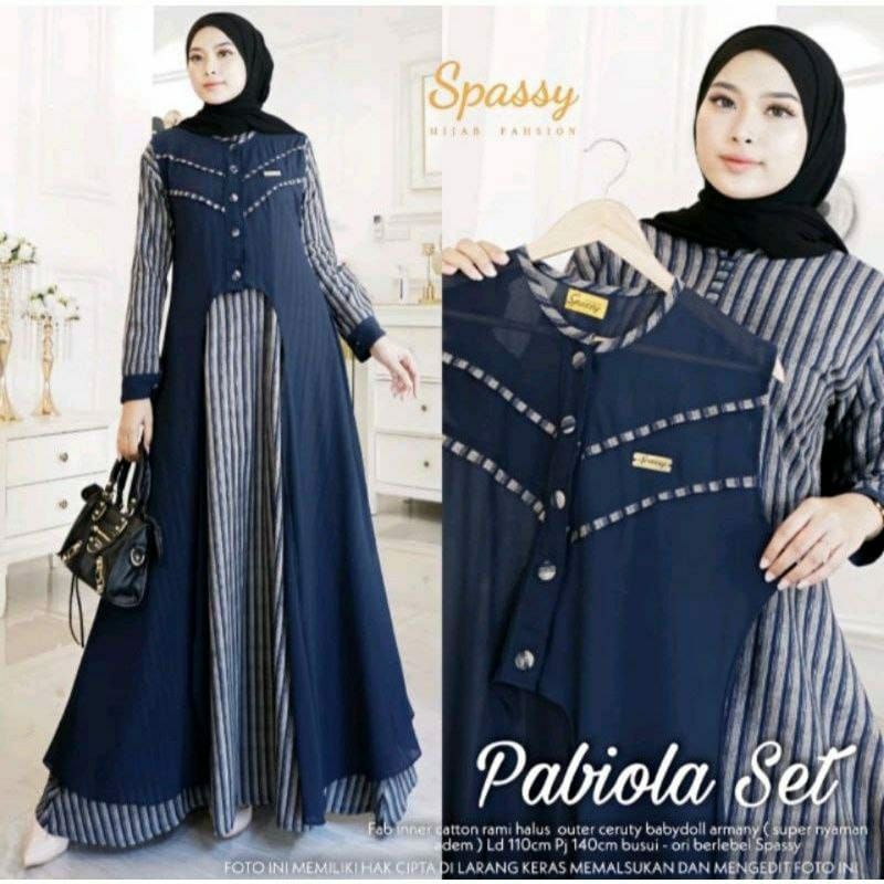 Baju Gamis PABIOLA SET BLACK JASMiNe