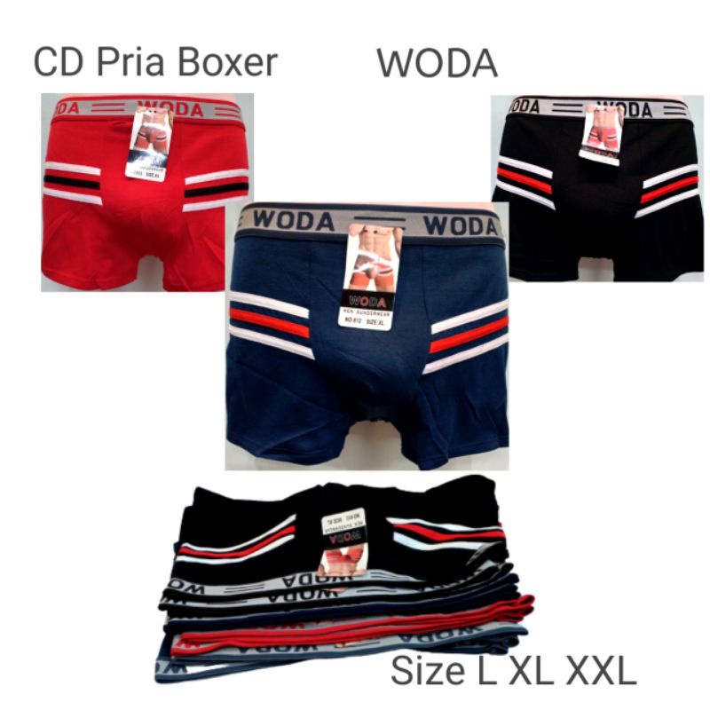 CELANA DALAM PRIA BOXER PELET SEGI EMPAT | SEMPAK BOXER POLA STRIP POLOS