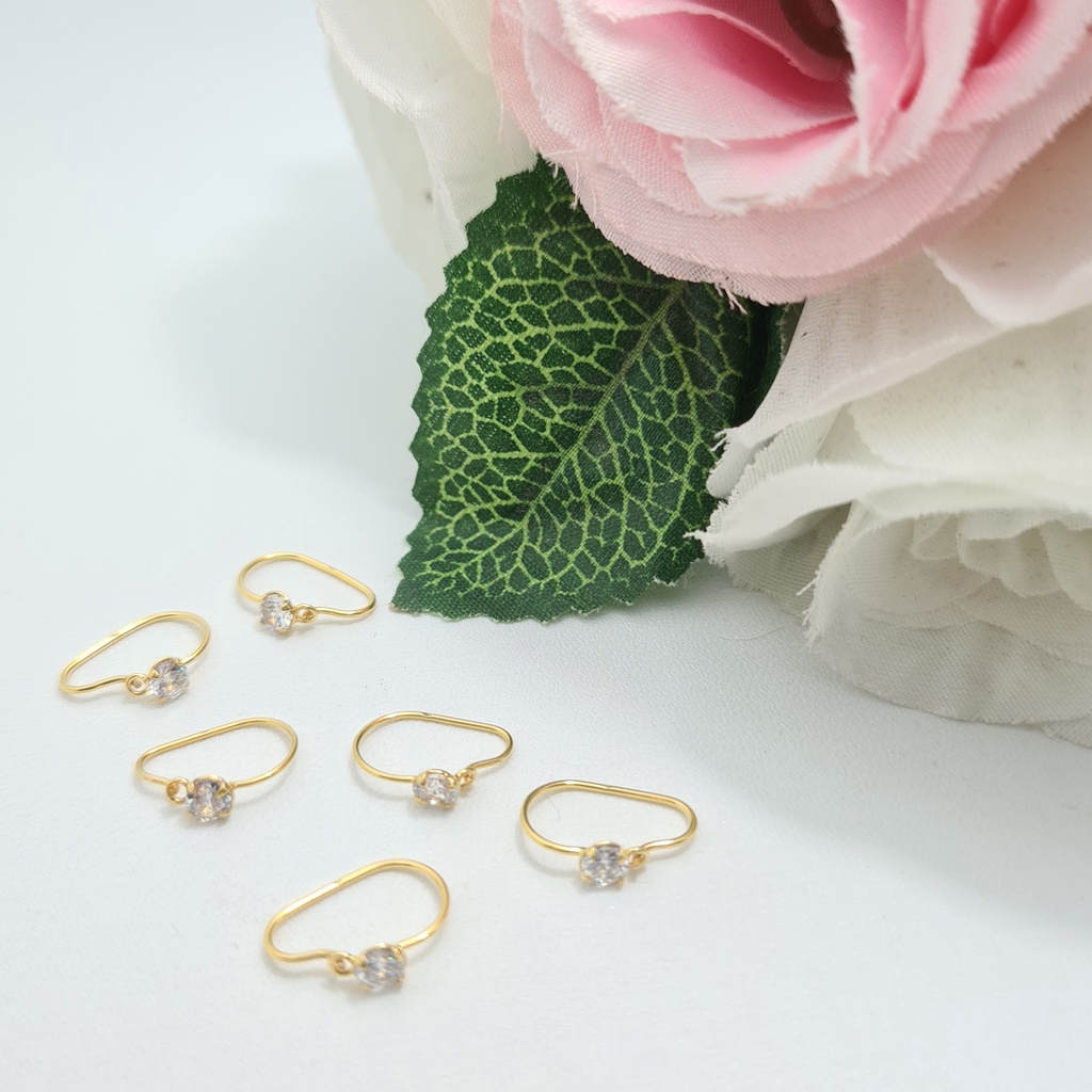 Anting Bayi Emas Muda Model Kenip Mata Putih
