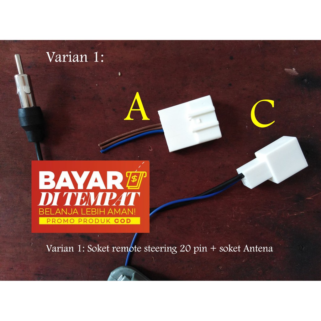 Soket Steering Control 20pin/ 28 pin dan Soket Antenna Toyota utk pasang HU Aftermarket di Toyota