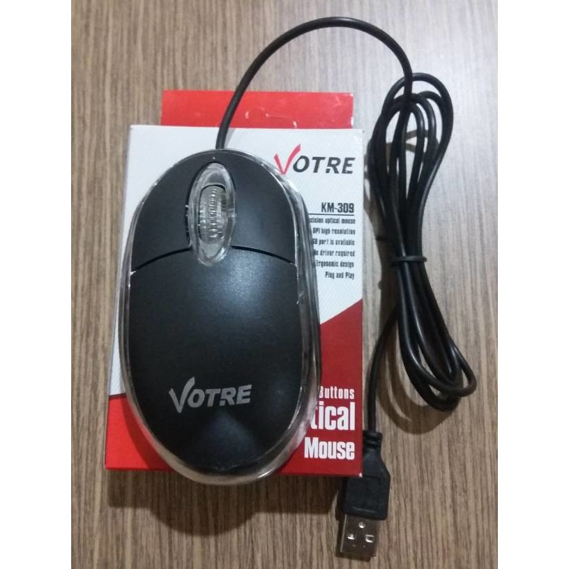 MURAH Mouse USB Komputer Laptop Kasir Indomaret Hitam LED Warna Warni Votre PC