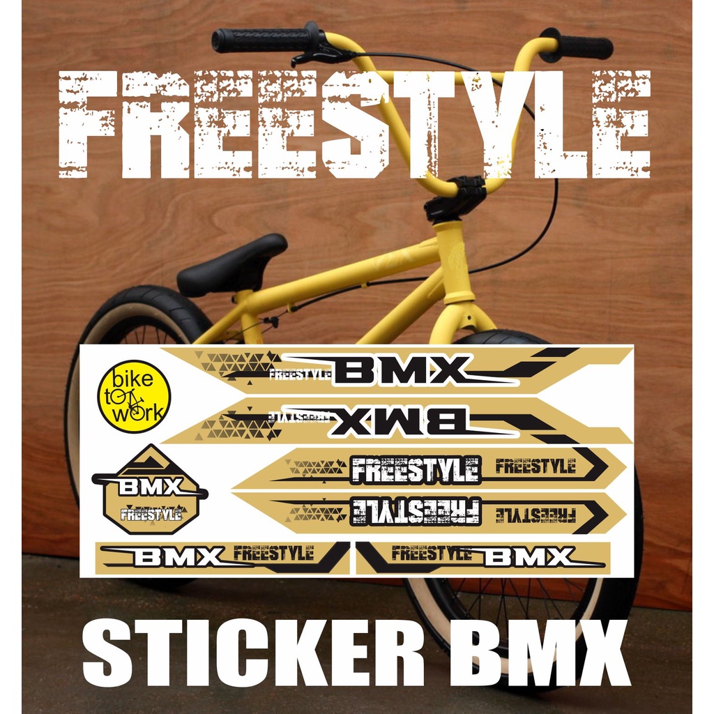 VARIASI STIKER SEPEDA BMX VARIASI / VARIASI DECAL STIKER SEPEDA BMX / BMX FREESTYLE 03 GOLD