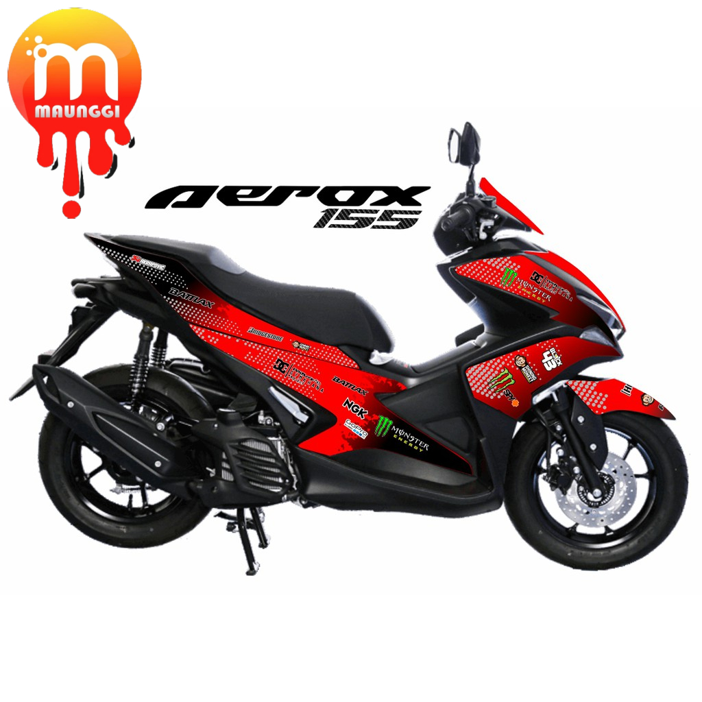 Decal aerox 155 full body Stiker aerox merah Striping motor aerox 155 full variasi