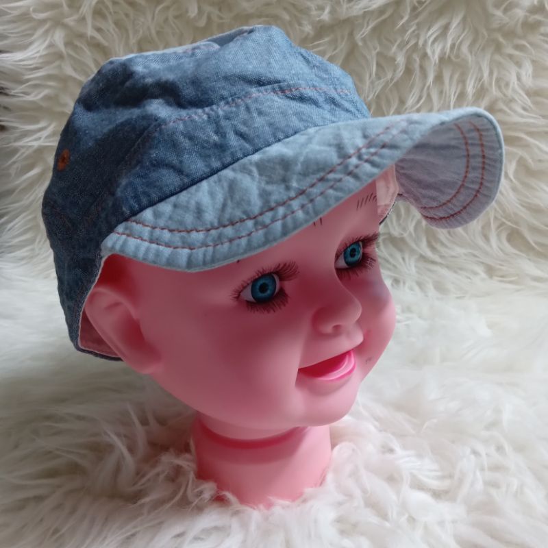 Topi Preloved PL Anak Bayi Laki Laki Cowok-Denim 50cm