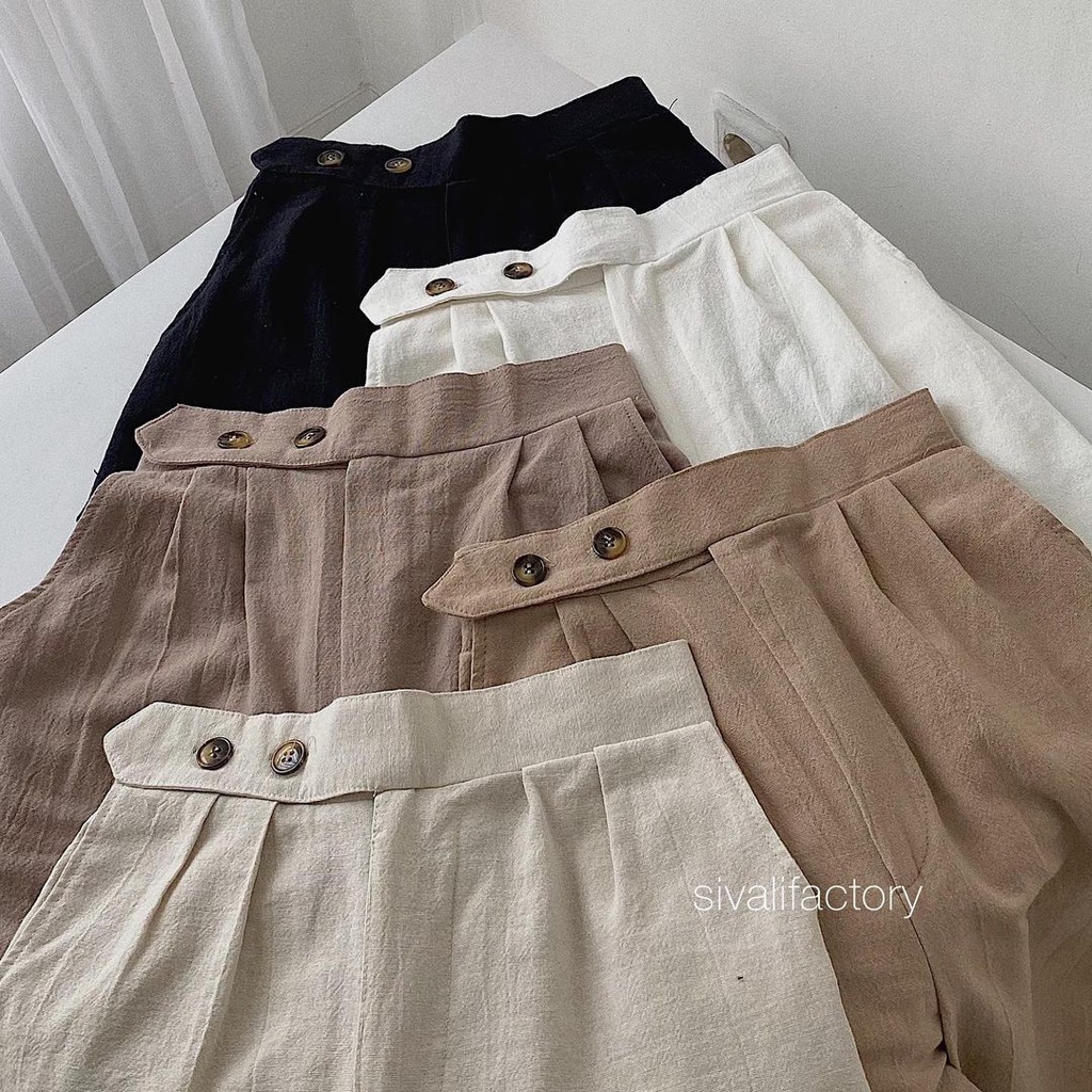 Kulot Linen Highwaist SEOUL Kulot Linen Laura Slim Celana Kulot Linen Cullote - Celana Kulot Linen H