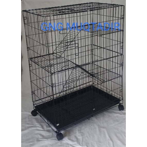 KANDANG KUCING LIPAT 3 TINGKAT SIZE XL UKURAN 75 X 45 X120 UKURAN BESAR, KANDANG HEWAN PELIHARAAN HAMSTER, LANDAK, ANJING KECIL, KELINCI.DLL