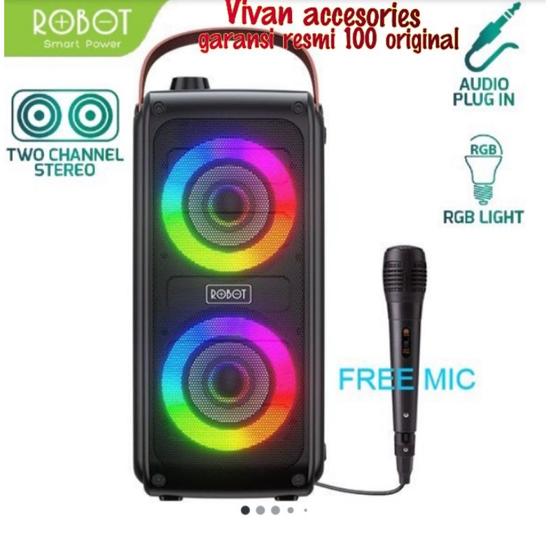 Robot RB490 BOOMBOX Portable Bluetooth Karaoke Bluetooth Speaker + Mic