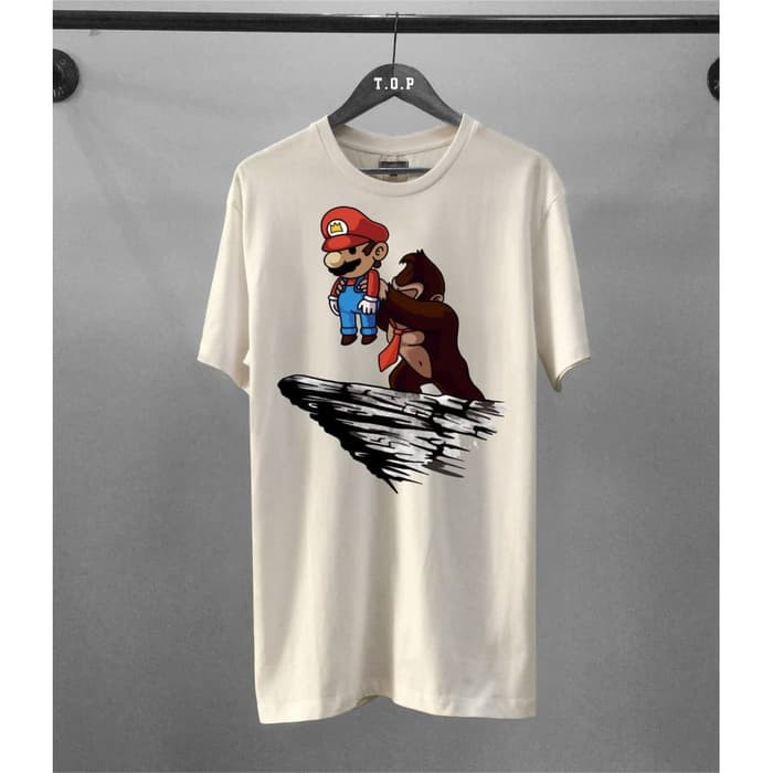 AntiMahalMahalShop | Kaos Murah Mario Bros  Baju Kaos Distro Pria Wanita Putih Pendek Slimfit