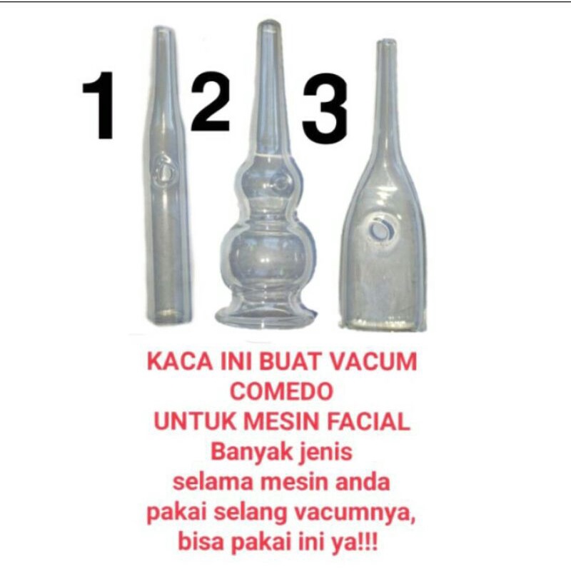 kaca vacum komedo sedot comedo blackhead whitehead alat facial/Kaca Untuk Sedot Komedo/Kaca Pakum HF