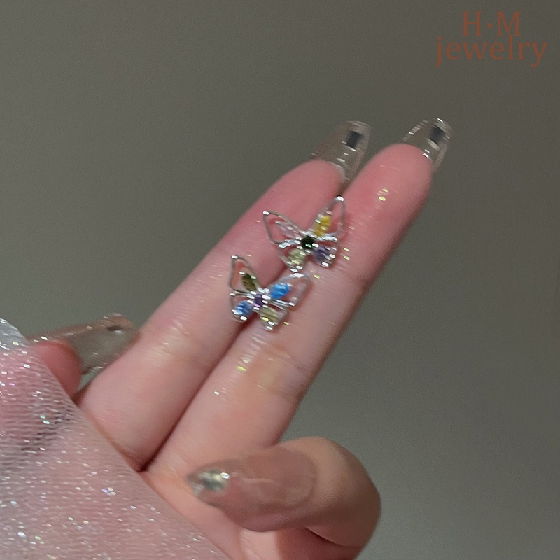 Anting Klip Tanpa Tindik Desain Kupu-Kupu Hias Berlian Imitasi Warna-Warni Untuk Wanita 2022