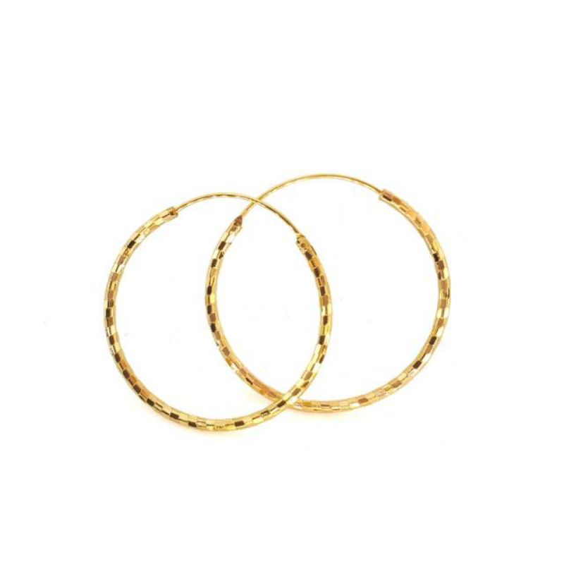 Fourfashion Anting hoops bulat emas 24k anting hijab korea N07042019