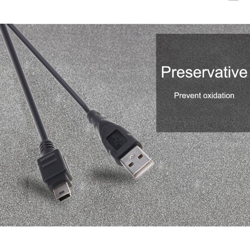 Btsg Kabel USB Mini, A-Male to Mini-B 5-pin Cord USB 2.0 Charger Cable Untuk MP3 MP4 Player Mobil DVR GPS Digital Cam