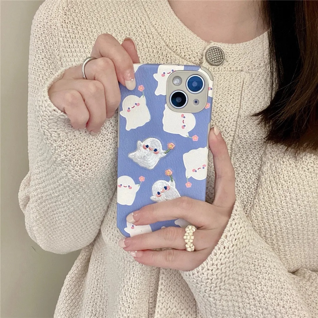 Case Motif Bordir Untuk iPhone 12 13 11 Pro Max X Xs Max Xr 7 8 Plus p1523