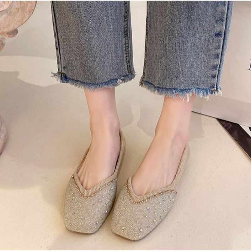 [NEW] KANOSUE FLAT SHOES SWAROVSKI KS2098 KS #Realstock