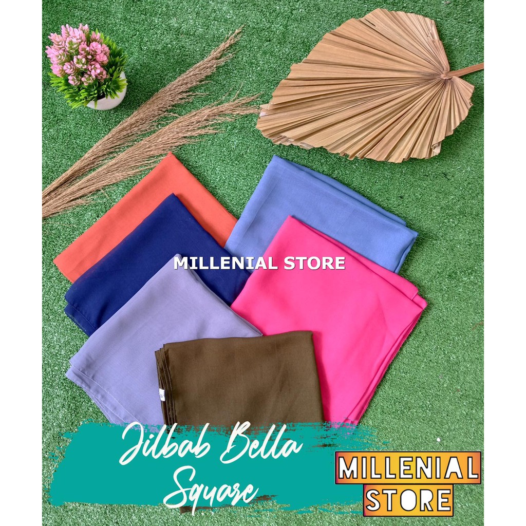 MILLENIAL BELLA SQUARE SEGI EMPAT / KERUDUNG SEGI EMPAT BELLA SQUARE WARNA LENGKAP BISA COD