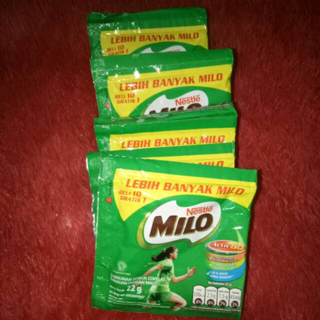 

Rencengan milo sachet 22gr 10 gratis 1