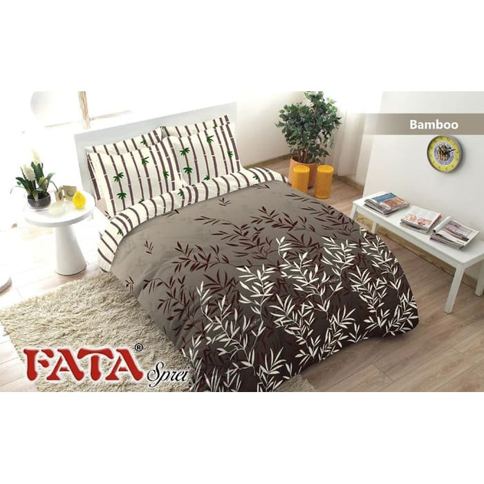 Sprei Bedcover Kintakun Shabby Bonita Murah Polos Rumbai Katun T FG824 Fata Bamboo 120X200
