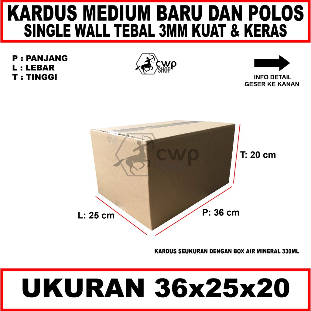 Kardus Box Karton Polos Uk 36X25X20