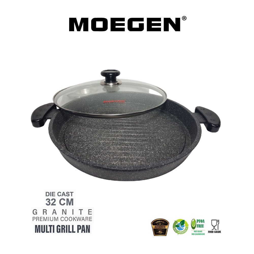 ORIGINAL MOEGEN Germany multi grill bulggi pizza roaster bbq crepe barbeque pan 32cm granite series plus kaca