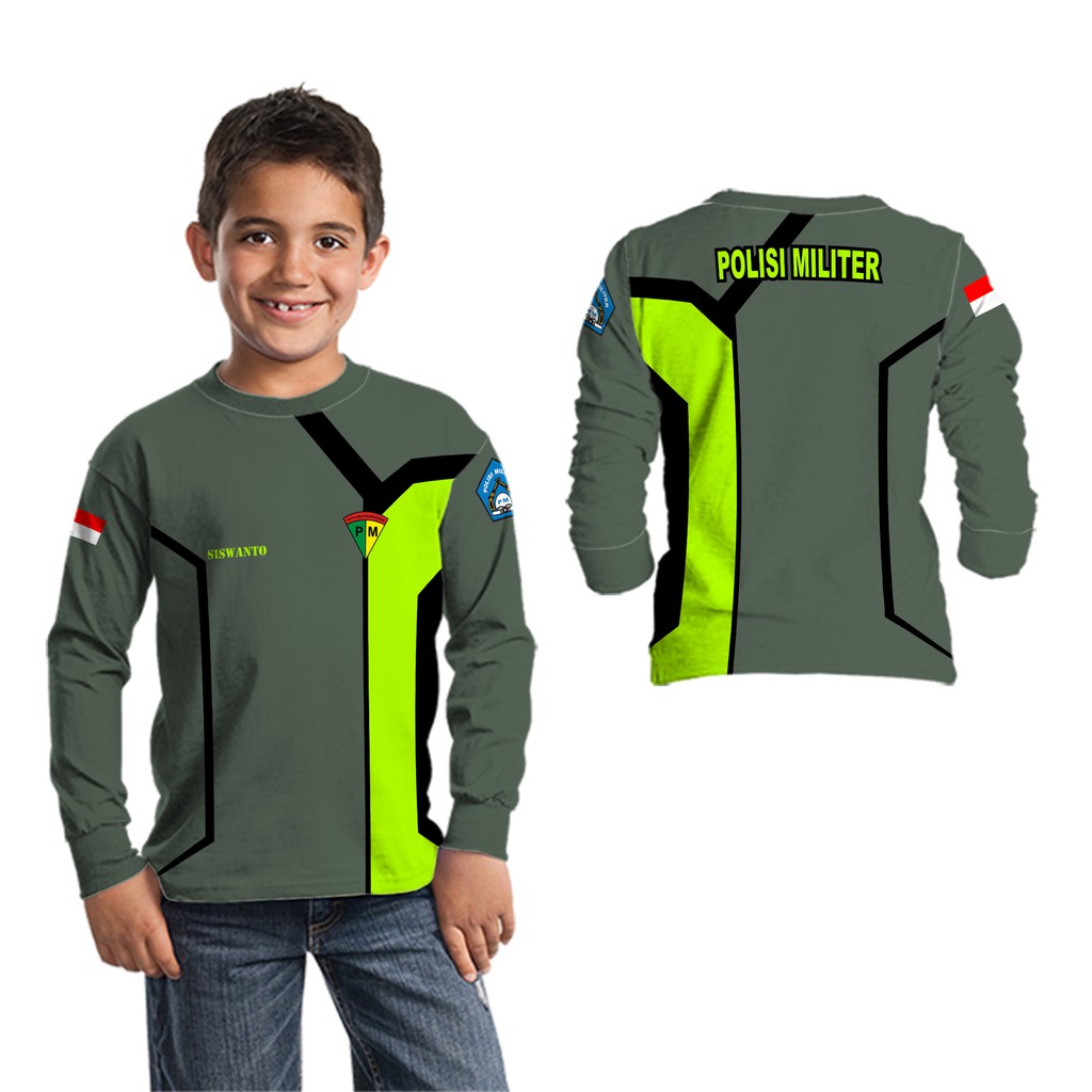 POLISI MILITER Baju jersey kaos PM anak printing fullprint