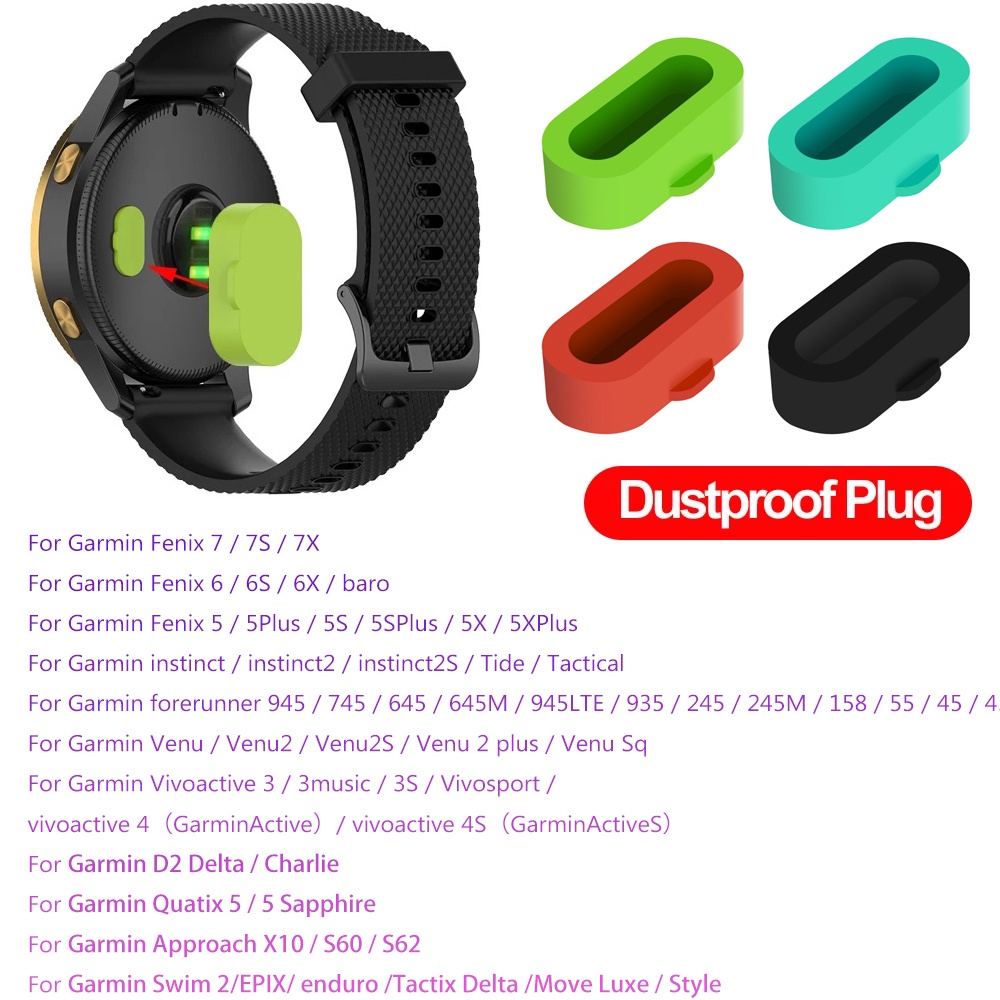 Cover Pelindung Port Charging Smartwatch Garmin Bahan Silikon Warna-Warni