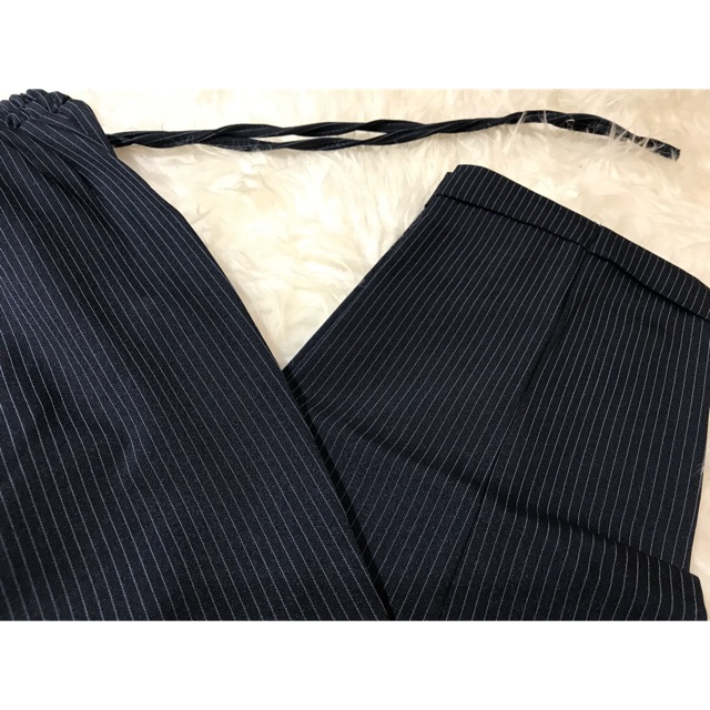 Celana kolor kasual perkodi motif kotak dan salur celana baggy pants