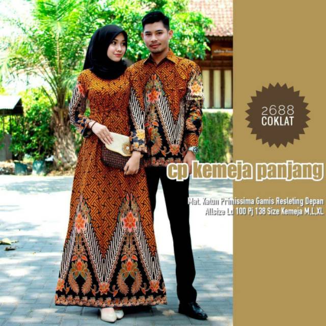 Couple JUMBO gamis syari modern katun batik