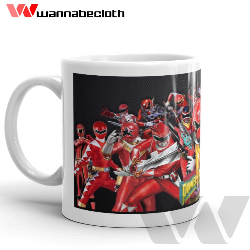 Mug Power Rangers Gelas Power Rangers Hadiah Koleksi Souvenir Mug Anak Superhero Power Rangers Red