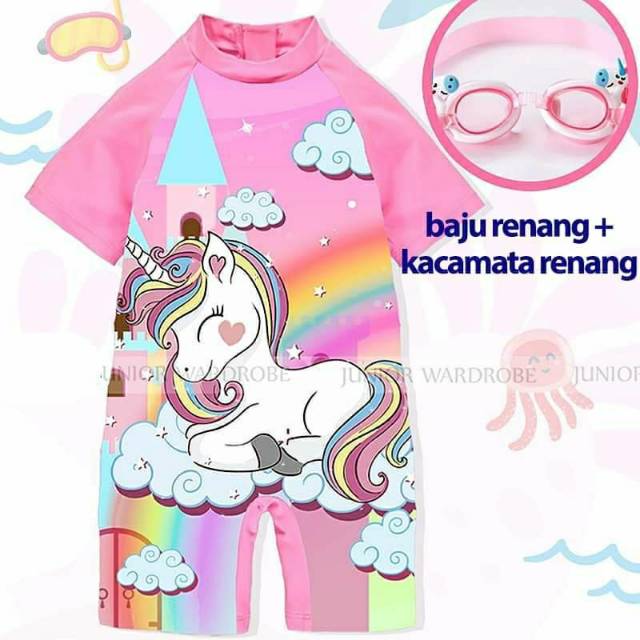 Baju Renang Anak Perempuan Swimsuit Anak Cewek Unicorn Baju Renang Anak Perempuan Swimsuit Anak Cewek Unicorn