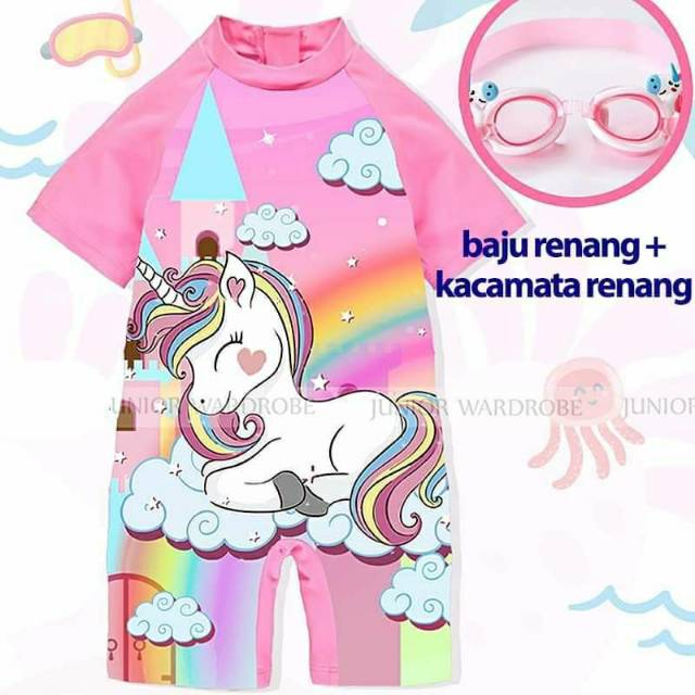  Baju  Renang  Anak  Perempuan  Swimsuit Anak  Cewek Unicorn  