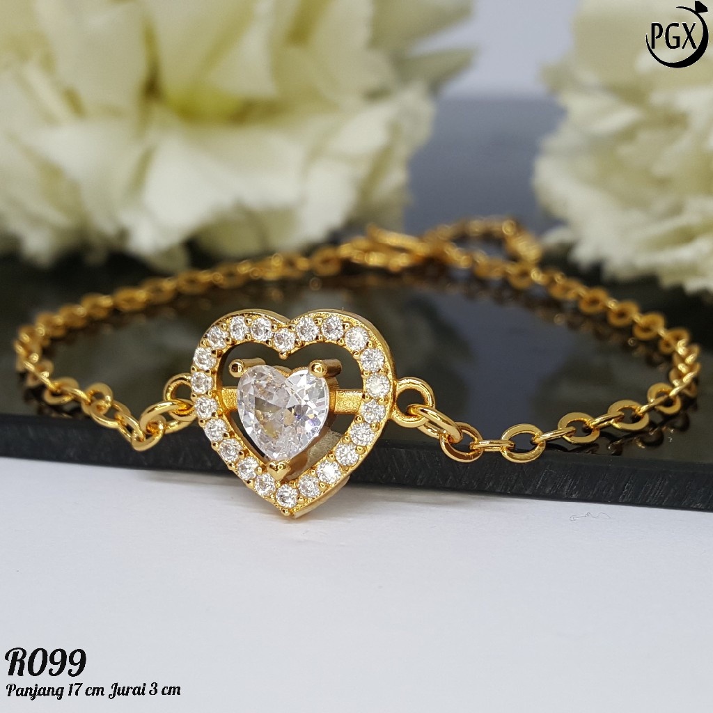 PGX Gelang Tangan Xuping Wanita Perhiasan Lapis Emas Aksesoris Fashion Premium - R099