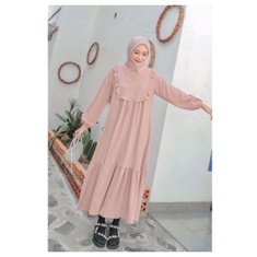 MARISKA DRESS / DRESS MUSLIM WANITA / MIDI DRESS TERBARU / PAKAIAN MUSLIM WANITA / DRESS MUSLIM / PAKAIAN MUSLIM KEKINIAN