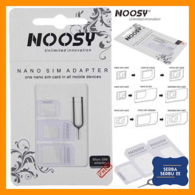 NOOSY SIMCARD ADAPTER 3 in 1 / NOOSY PIN STANDAR MICRO NANO / PEMBUKA SIMCARD