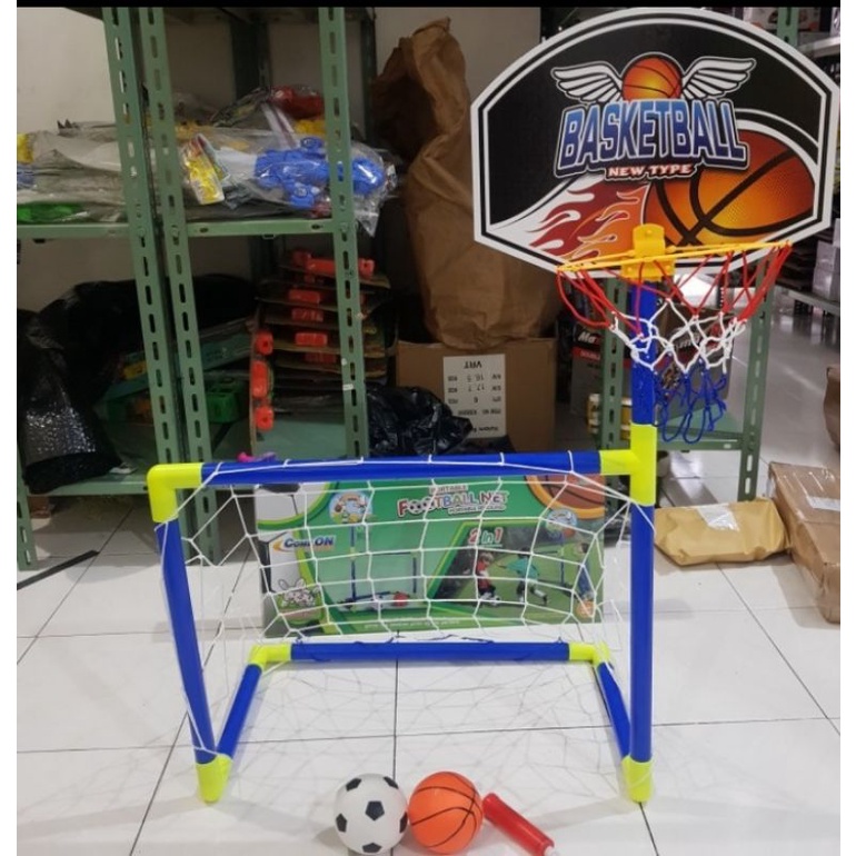 MAINAN ANAK SEPAKBOLA BASKET 2IN1 FOOTBALL AND BASKETBALL