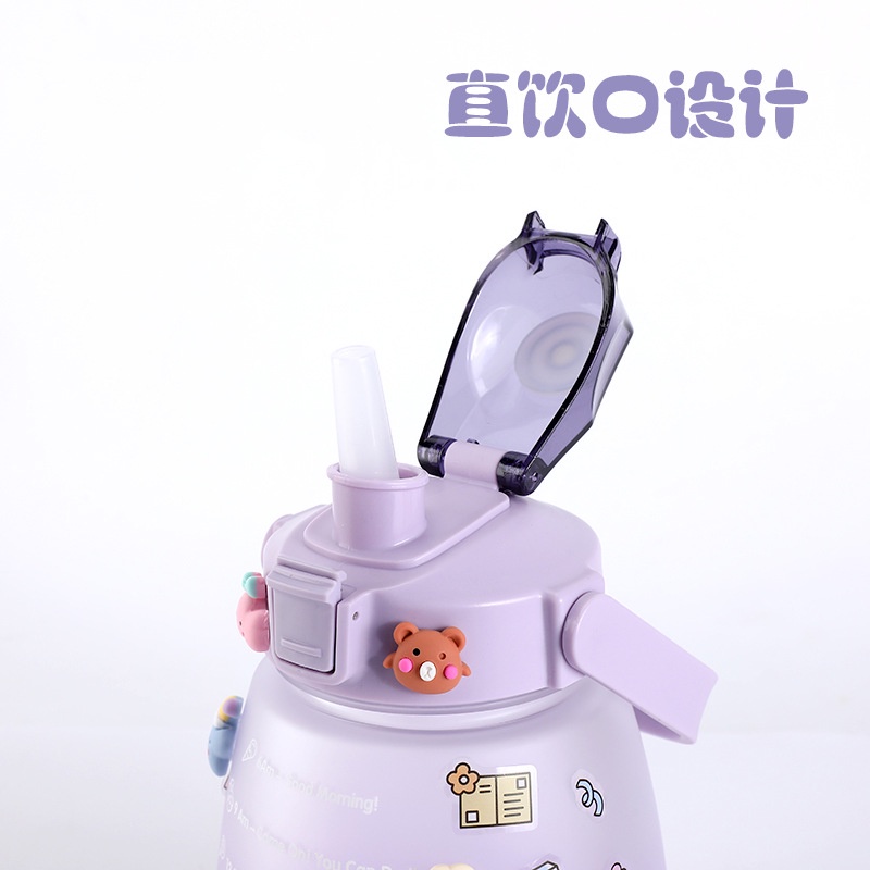 [kaistore_official] Botol Minum 1.3L Viral FREE STICKERS Korea Botol Minum Ombre Gradasi Gendut Unik Botol Minum Kekinian Doff 1300ML Free Stickers-7