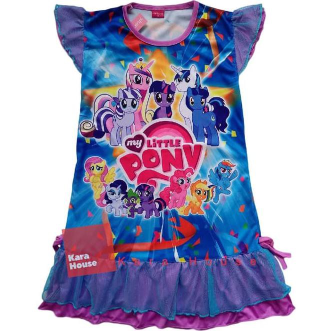 O0Ct Baju Kaos Atasan T-Shirt Daster Dress Anak Little Pony Dlpbb122517 - Size 10, Dikirim Random